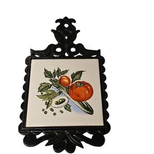 Vintage Black and White Kitchen Tool Trivet